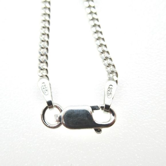 Sterling Silver 925 Dolphin Pendant Curb Chain 20" - Picture 7 of 11